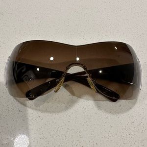 Authentic Prada Rimless vintage sunglasses Brown